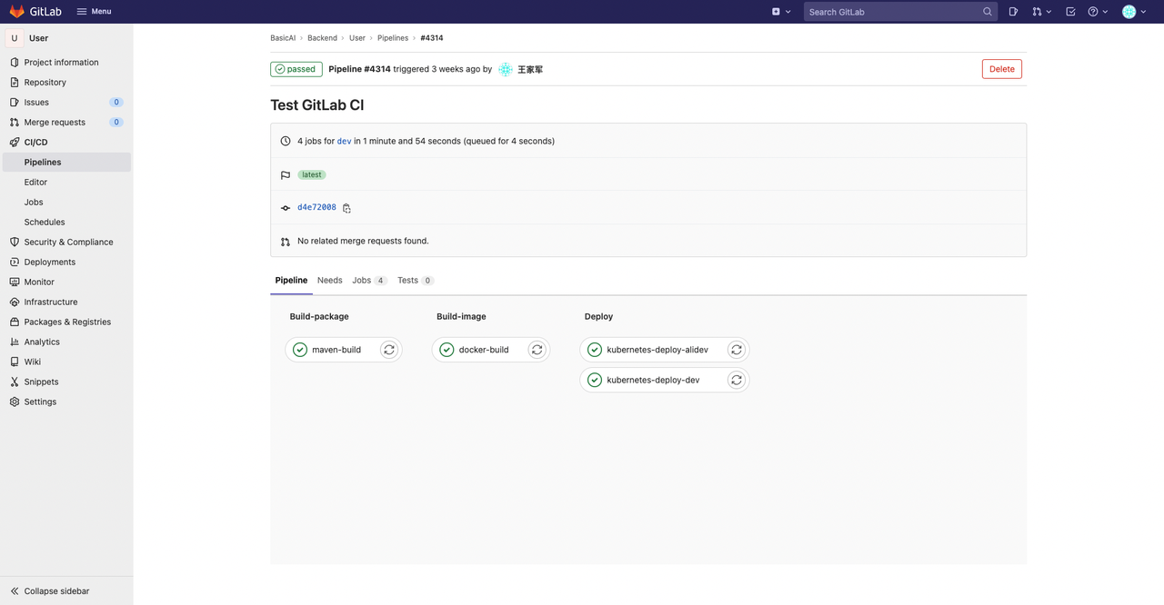 GitLab ci pipeline